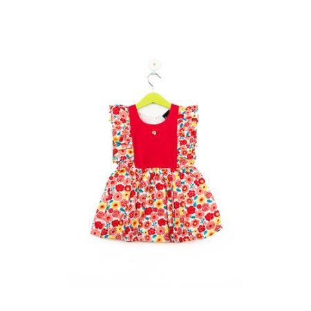 Red Floral Frill Frock/9_10 Years