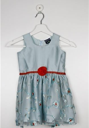 The Sky Blue Red Party Frock