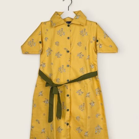 A-Line Yellow Floral Frock/6-7 Years