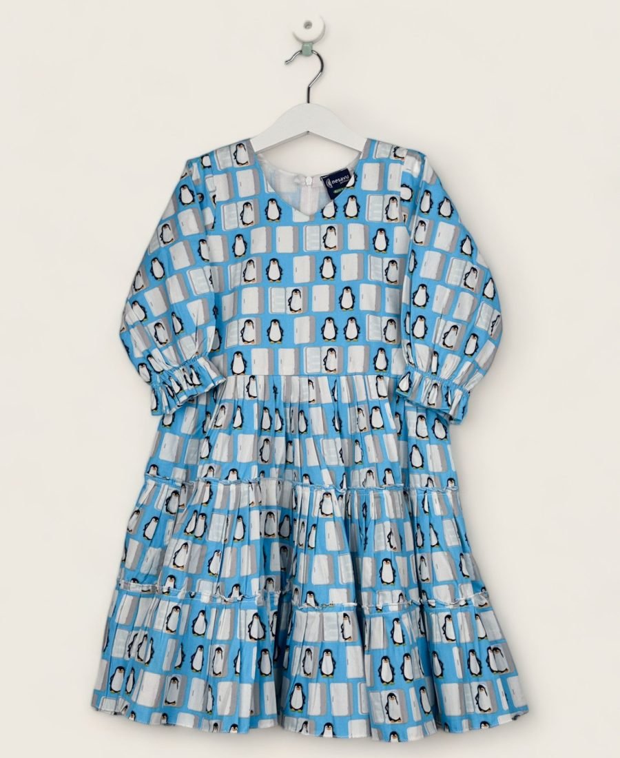 Penquin Frilled Cotton Frock/8-9 Years
