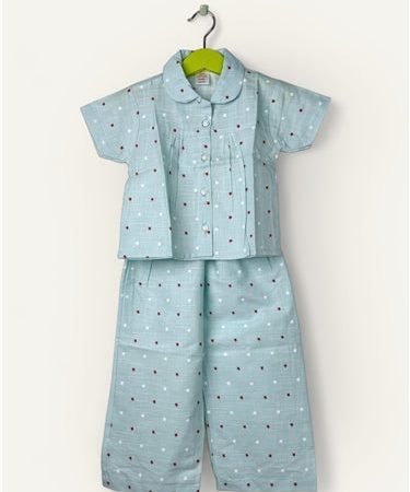 Cotton Star Print NightSuit/4-5 Years