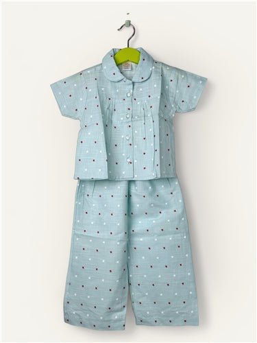 Cotton Star Print NightSuit/4-5 Years