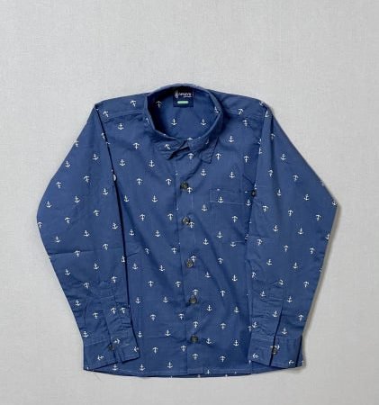 Bleed Navy with Anchor Prints in Cotton / 10-11 Year