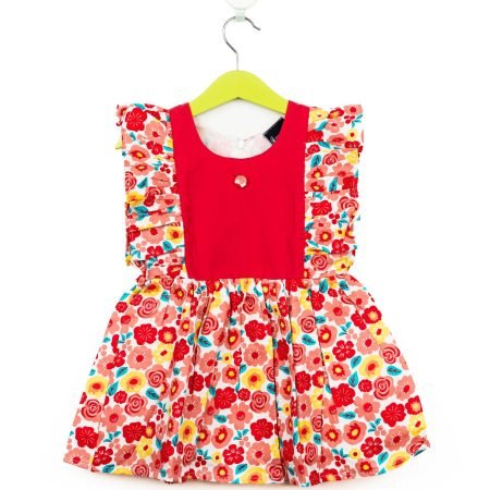 Pink Fruit Print Frock/6_7 Years