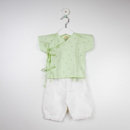 Littels Pista Cross Over Shirt And White Joggers / 6_12 Months
