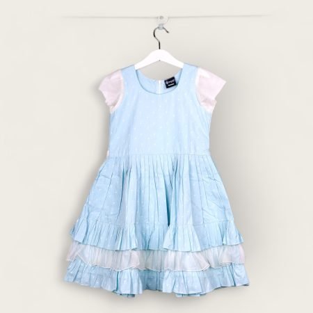 Sea Blue Lace And Layer Frock/8-9  Years