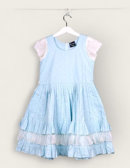 Sea Blue Lace And Layer Frock/8-9  Years