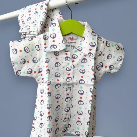 Penguin Face NIght Suit-Muslin /6-12 Month