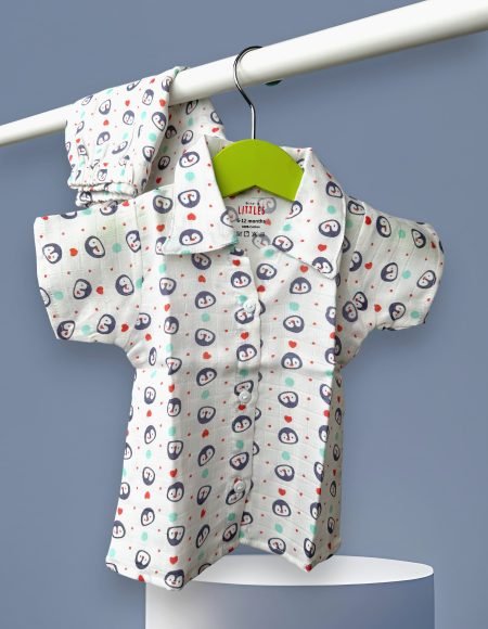 Penguin Face NIght Suit-Muslin /6-12 Month