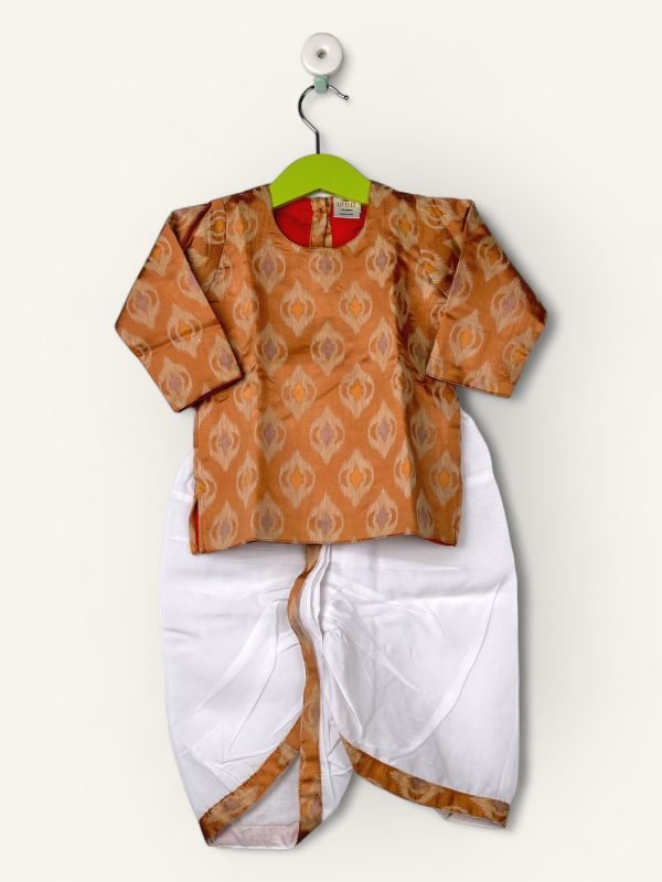 Honey-Kurtha & Dhothi Salwar ArtSilk Full Sleeve/1-2 Years