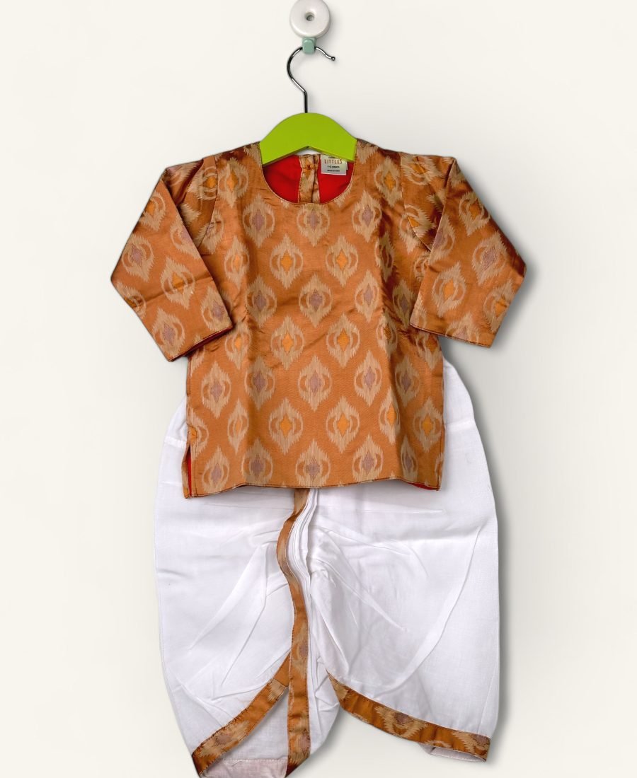 Honey-Kurtha & Dhothi Salwar ArtSilk Full Sleeve/1-2 Years
