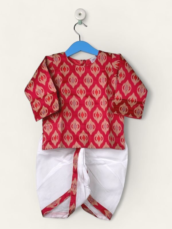 Petal Rose-Kurtha & Dhothi Salwar ArtSilk Full Sleeve/1-2 Years