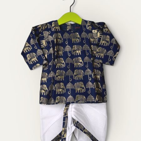 Elephant & Umbrella Print-Navy Blue/0-6 Month