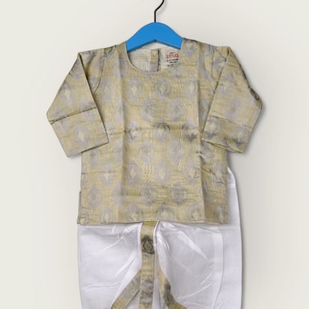 Sandal-Kurtha & Dhothi Salwar Artsilk Full Sleeve/6-12 Month