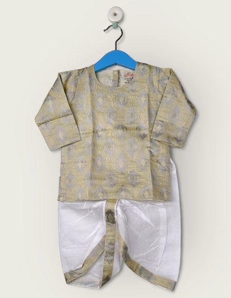 Sandal-Kurtha & Dhothi Salwar Artsilk Full Sleeve/6-12 Month