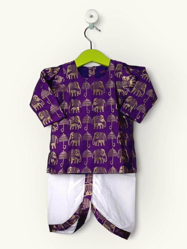 Elephant & Umbrella Print-Violet/0-6 Month