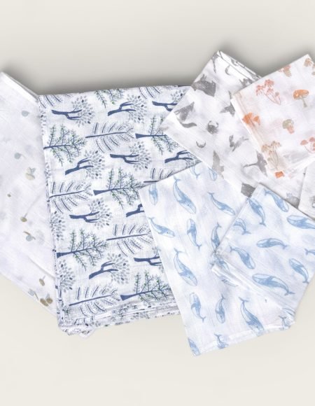 Muslin Grey Animal Print Set- Set Of 2-Small & Medium