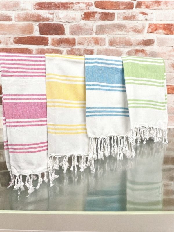 White/Blue Striped Towel
