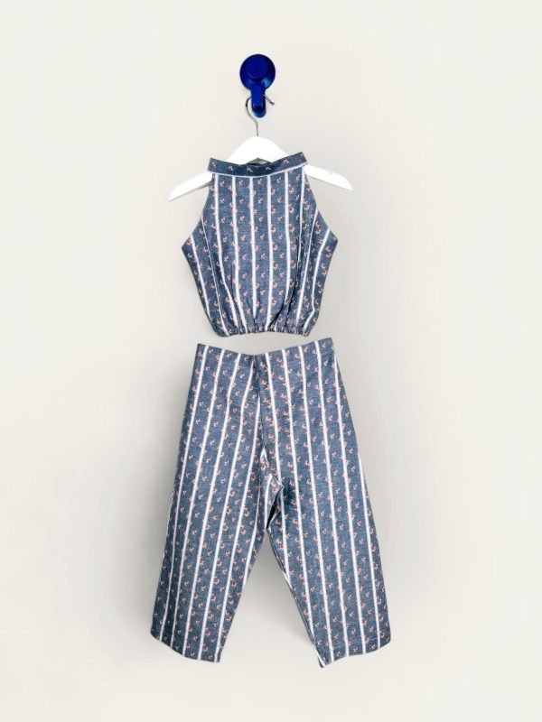 Halter Neck Grey Cotton Co-ord Set/8-9 Years