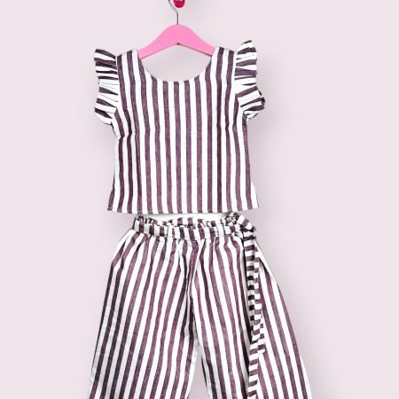 Lavender Stripe Cotton Co-ord Set/7-8 Years