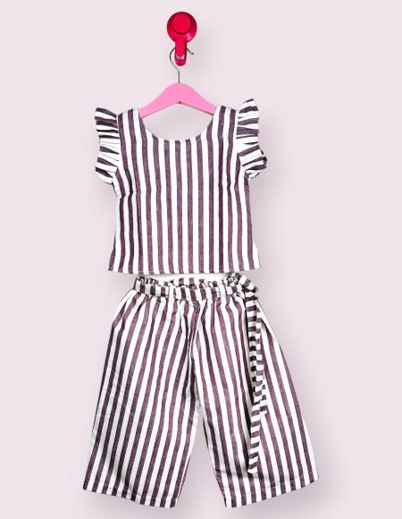 Lavender Stripe Cotton Co-ord Set/7-8 Years