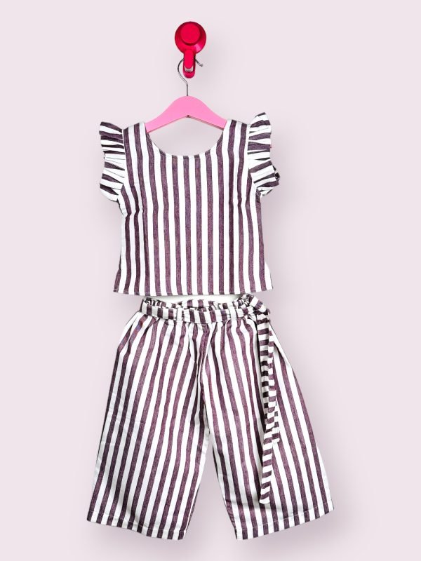 Lavender Stripe Cotton Co-ord Set/7-8 Years