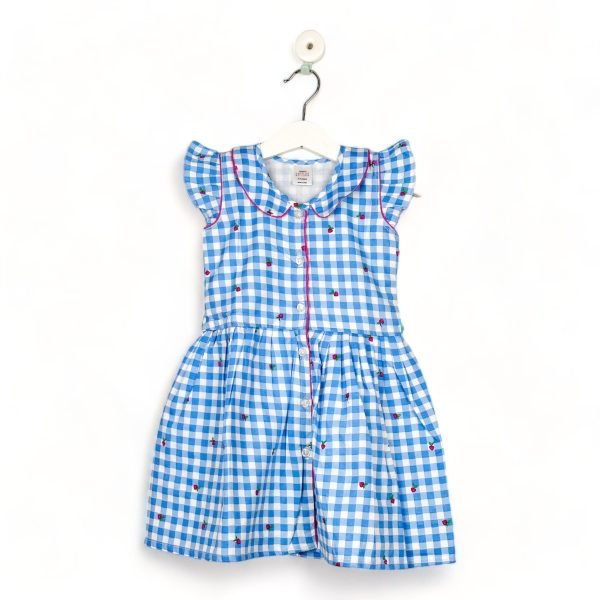 Blue Checked Peter Pan Coloured Frock/4-5 Years