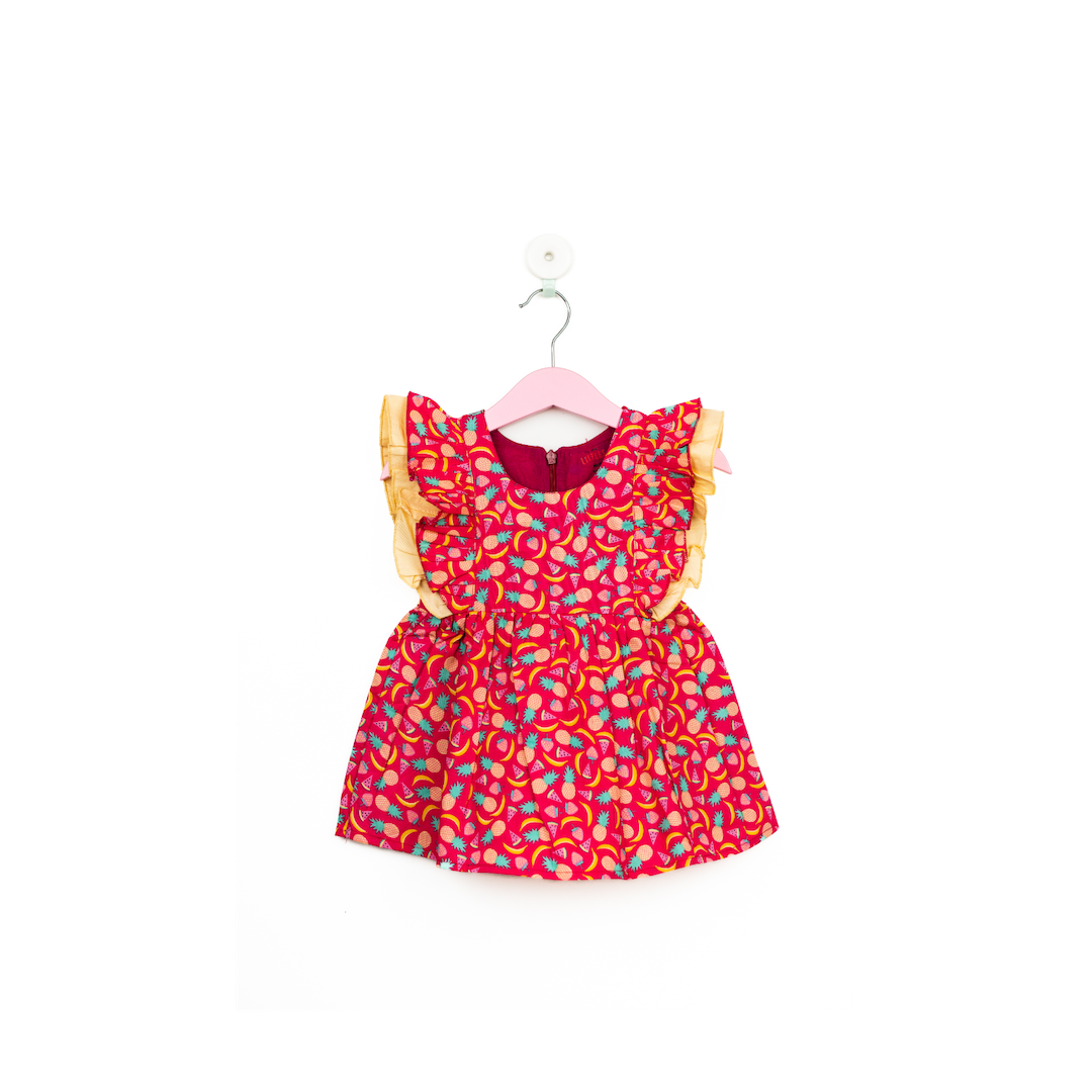 Pink Fruit Print Frock/2_3 Years
