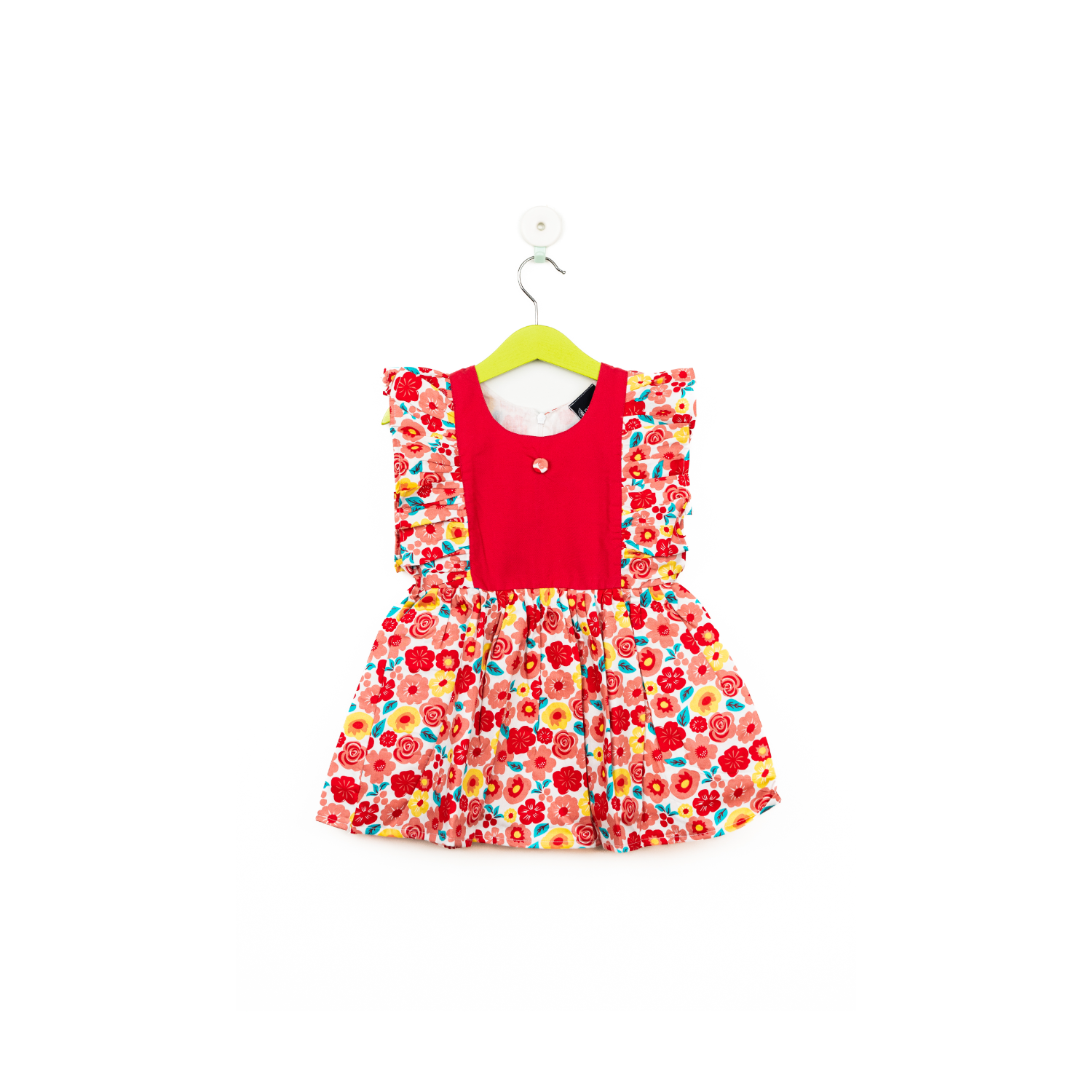 Red Floral Frill Frock/2_3 Years