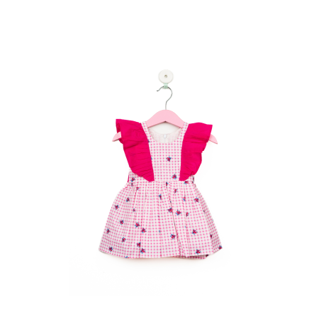 White with Pink Floral Print Frock/9_10 Years