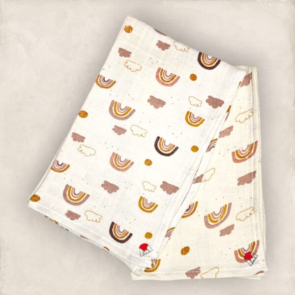 Ivory Rainbow Muslin Towel/Set Of 2