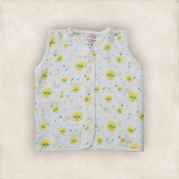 Muslin Jabla  White Sunshine Sleeveless/0-6 Months