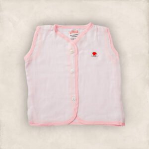 Muslin Jabla  Pink Sleeveless/0-6 Months