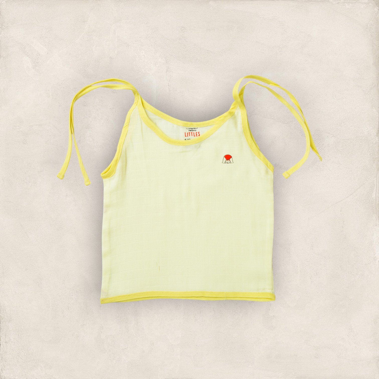 Muslin Jabla Yellow Tie Up/6_12 Months
