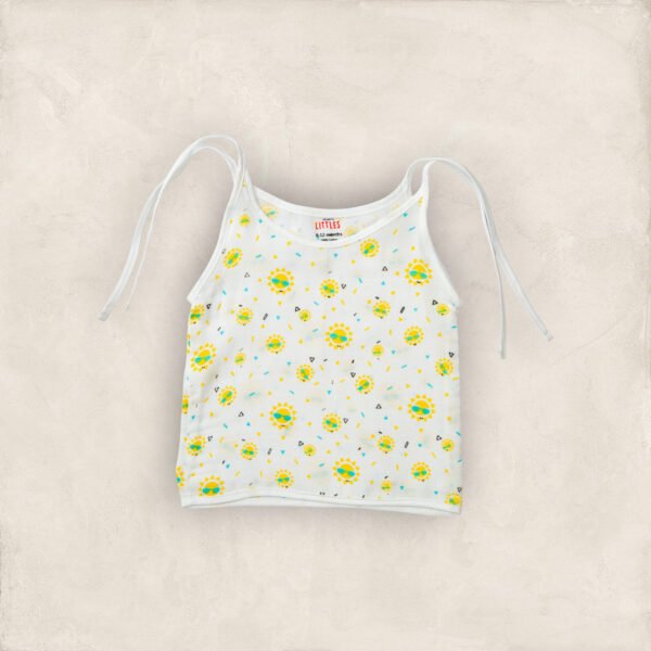 Muslin Jabla  White Sunshine Tie Up/0-6 Months