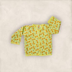 Muslin Jabla Yellow Giraffe Full Sleeve/0-6 Months