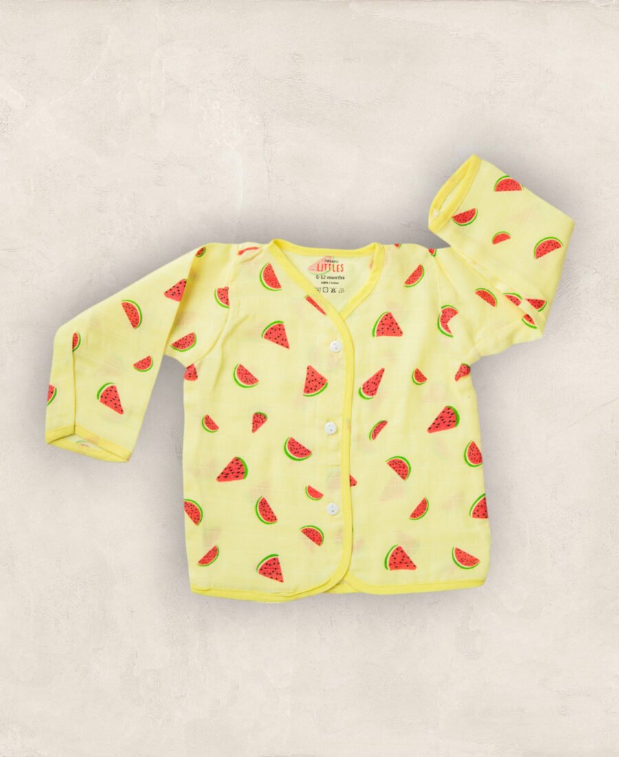 Muslin Jabla Yellow Water Melon/0_6 Months full sleeve