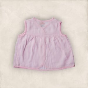 Muslin Jabla Pink Yoke Frock-Front Open /0-6 Months