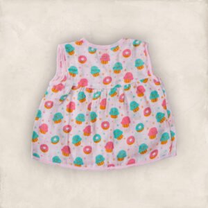 Muslin Jabla Yoke Frock Front Open Cupcake/0_6 Months