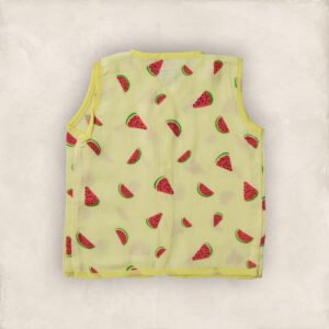 Muslin Jabla Yellow Water Melon Sleeveless/0_6 Months