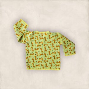 Muslin Jabla Yellow Giraffe Full Sleeve/0-6 Months