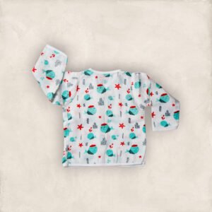 Muslin Jabla  White Whale Full Sleeve/0-6 Months