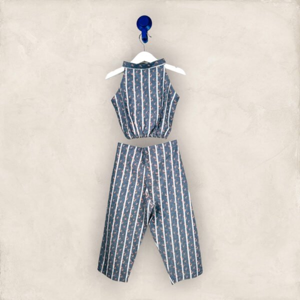 Halter Neck Grey Cotton Co-ord Set/8-9 Years
