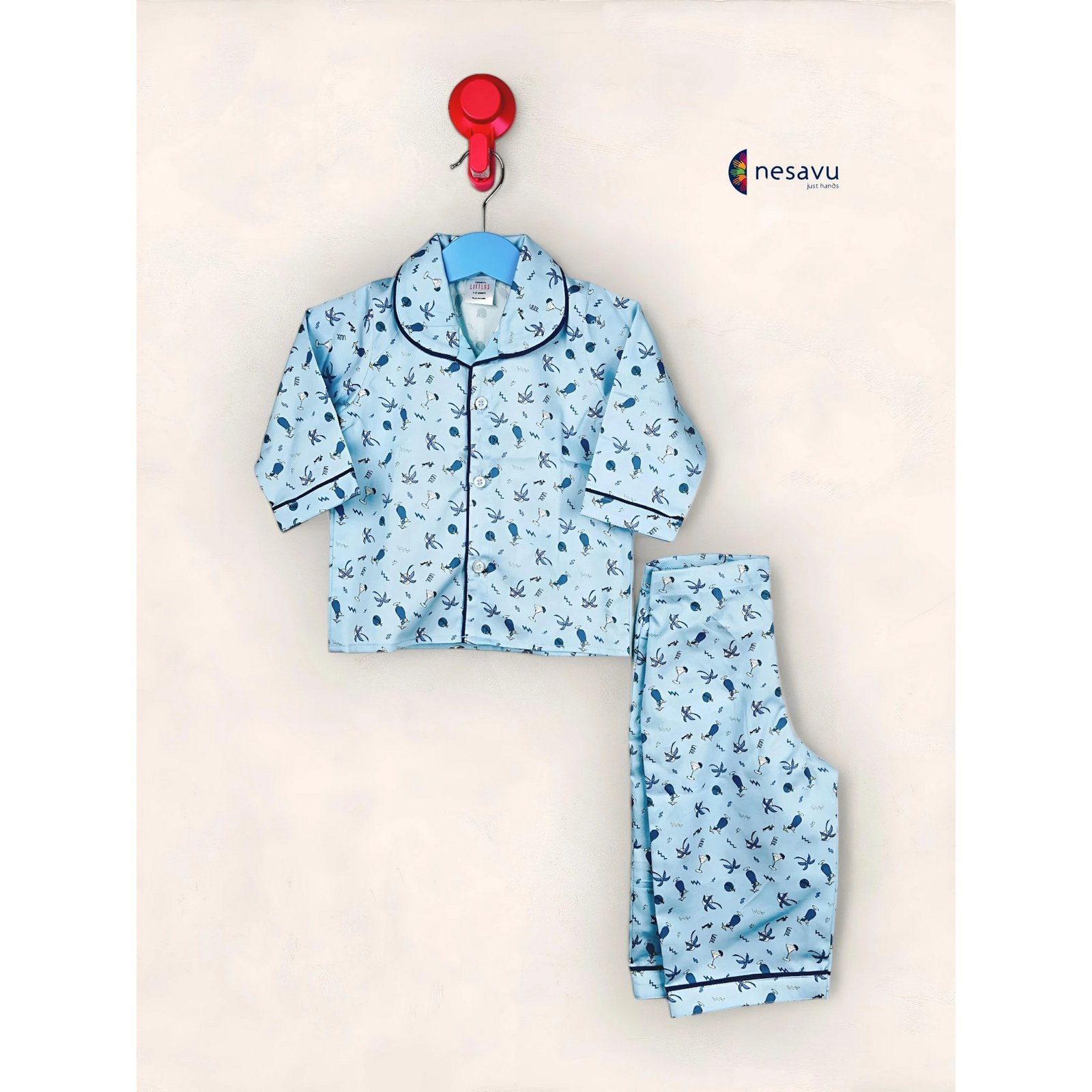 Blue Caribbean Night Suit -Cotton/1-2 Years
