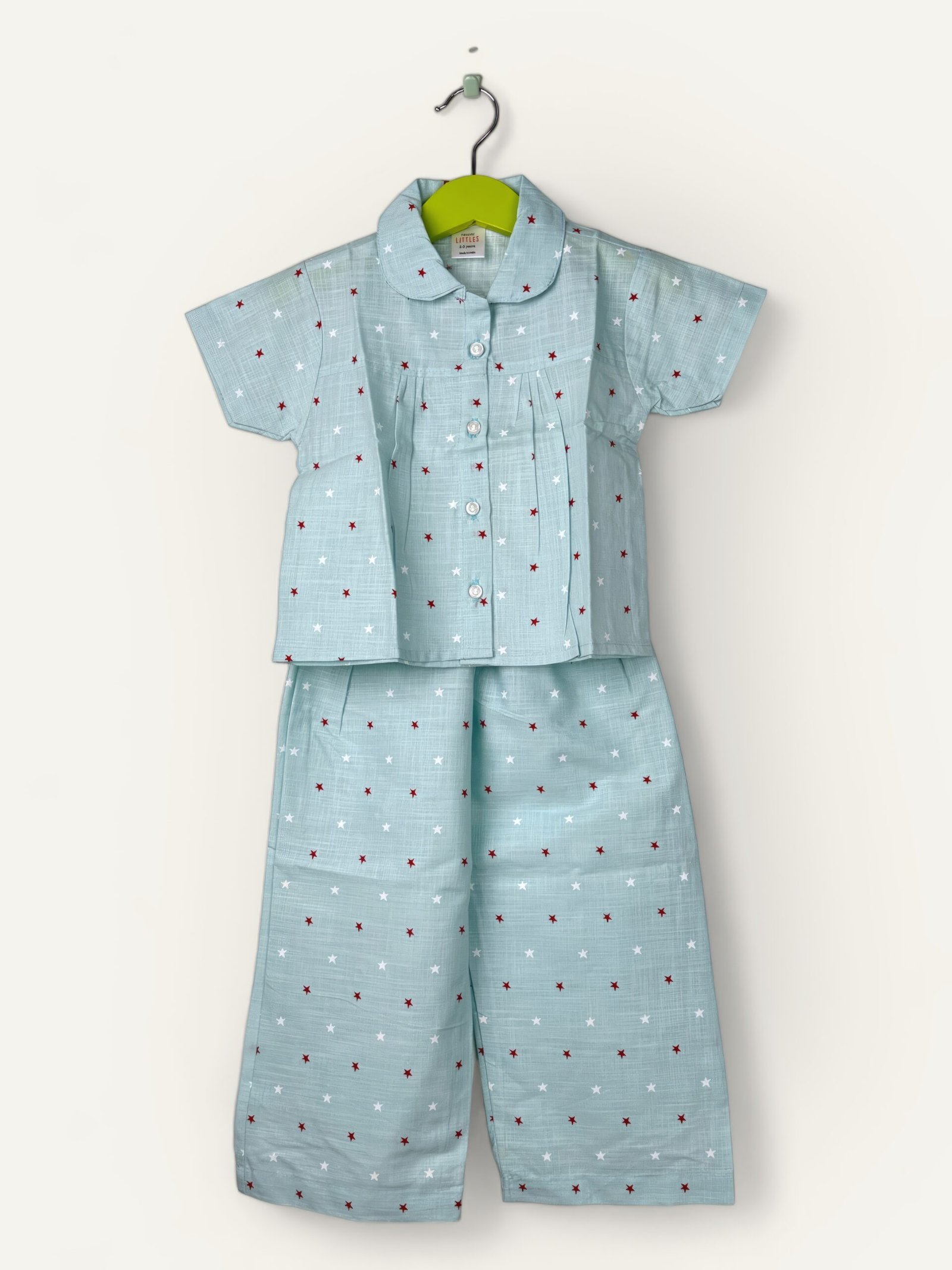 Cotton Star Print NightSuit/4-5 Years