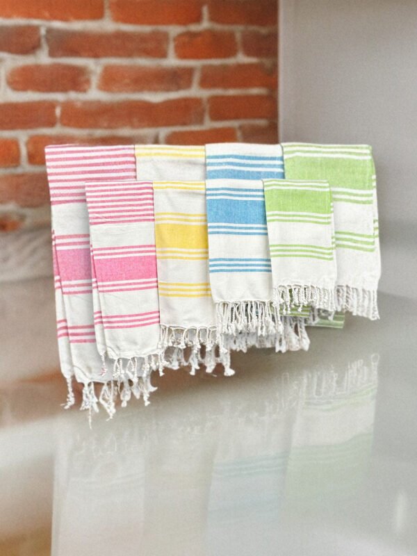 White/Blue Striped Towel