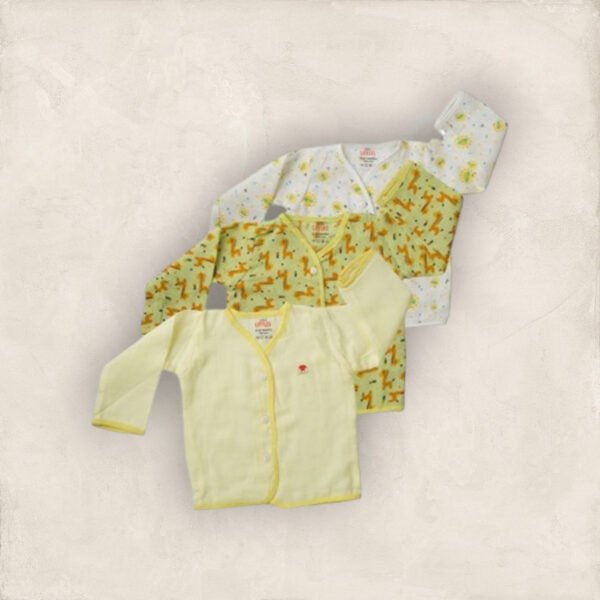 Muslin Jabla Yellow Set Full Sleeve Set of 3/6-12 Months