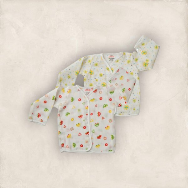 Muslin Jabla  White Sunshine Full Sleeve Set of 2/0-6 Months