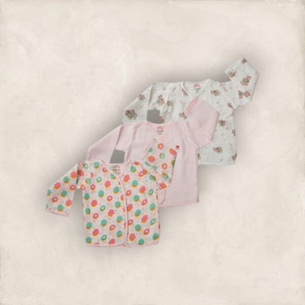 Muslin Jabla Pink Set Full Sleeve Set of 3/6_12 Months
