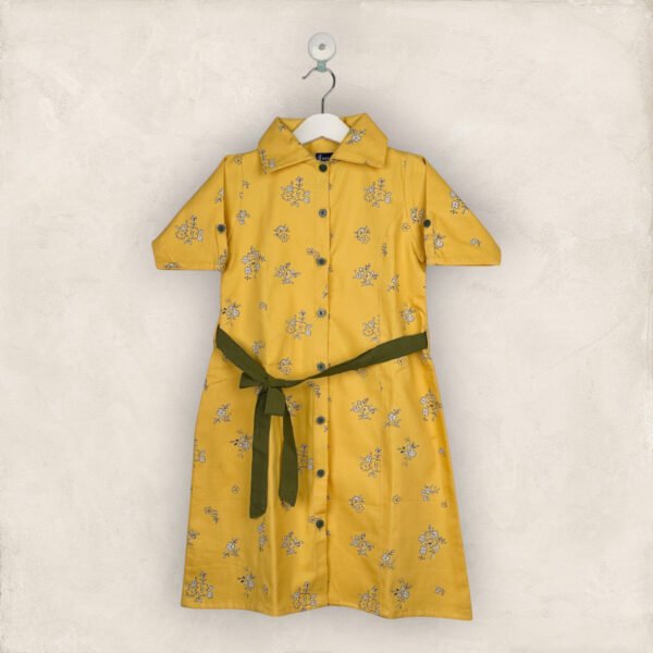 A-Line Yellow Floral Frock/8-9 Years